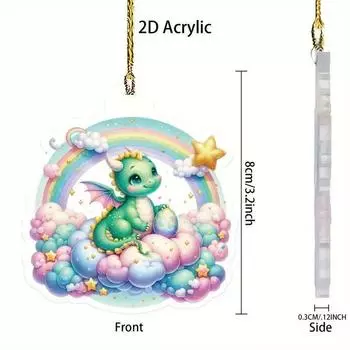 Пасхальное Игривое Акриловое Яйцо Дракона Украшение для Автомобиля Красочный Мультяшный Орнамент для Транспортных Средств