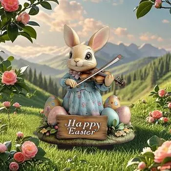 Пасхальное яйцо кролик украшение садовое украшение колышек 2D акриловый кролик двор знак H