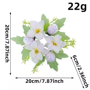 Пасхальное яйцо подсвечник украшение гостиная обеденный стол имитация цветок свеча венок атмосфера украшение подсвечник реквизит Z1-9 white flower