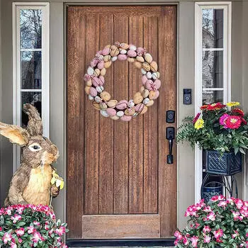 Пасхальное яйцо венок гирлянда декоративная настенная подвеска украшение входная дверь украшение для праздничного забора