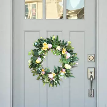 Пасхальное яйцо венок весенняя гирлянда дверной подвесной орнамент 45 см для