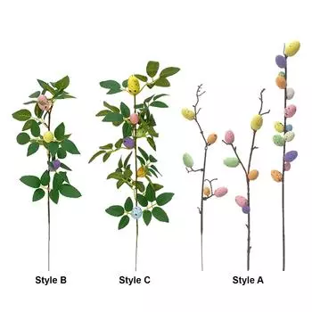 Пасхальное яйцо ветки деревьев цветочная композиция ягодный орнамент весеннее украшение искусственный для вазы гостиная офис фермерский дом