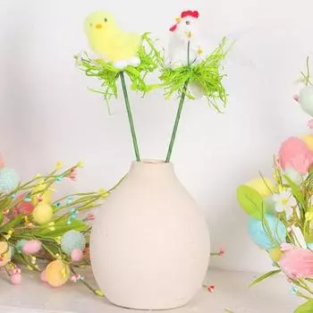 Пасхальное украшение, фигурка цыпленка, плюшевый цыпленок, пушистый петух, украшение для поделок своими руками, домашний декор, фермерская курица, принадлежности для вечеринки A