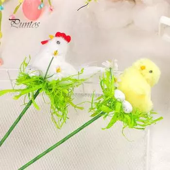 Пасхальное украшение, фигурка цыпленка, плюшевый цыпленок, пушистый петух, украшение для поделок своими руками, домашний декор, фермерская курица, принадлежности для вечеринки A