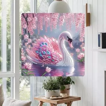 Пасхальное украшение Искусственный алмазный кролик Настольное украшение Двустороннее украшение из стразов Подвесное украшение H