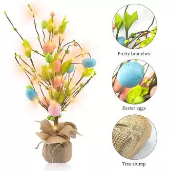 Пасхальное украшение Креативное пасхальное яйцо Украшение Дерево Домашняя вечеринка Сцена Настольный орнамент One Size