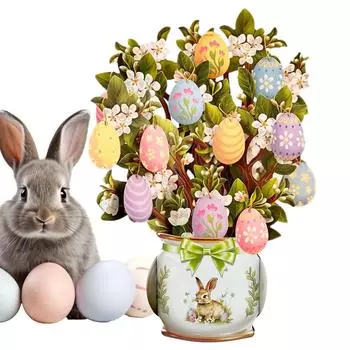 Пасхальное украшение стола, поздравительная открытка, 3D трехмерный цветной настольный набор, праздничная открытка с благословением, резьба по бумаге One Size