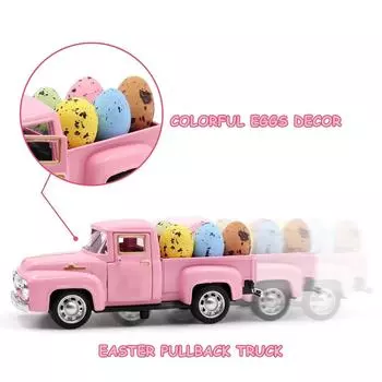Пасхальное украшение Винтажный мини розовый металлический грузовик Яйцо Декор Розовый грузовик Интерьер Пасхальное украшение 2025 One Size розовый