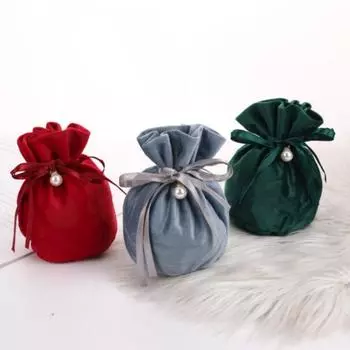 Пасхальные бархатные подарочные пакеты, свадебные пакеты для шоколадных конфет на День святого Валентина, рождественские подарочные мешочки на шнурке, пакеты для упаковки ювелирных изделий 13x10 cm