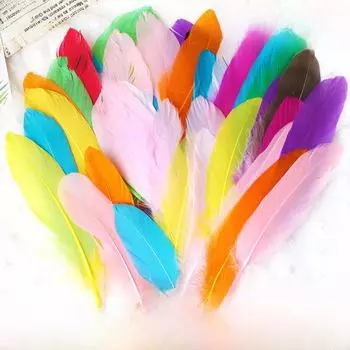 Пасхальные цветные перья DIY художественные принадлежности для украшения детского сада 50 medium feathers мятный