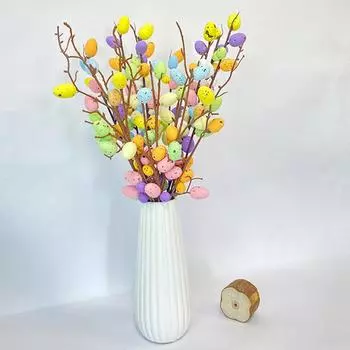 Пасхальные искусственные яйца, листья, реквизит для фотографий, домашний декор, имитация украшений, товары для вечеринок