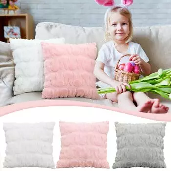 Пасхальные наволочки 18x18 дюймов, весенние роскошные мягкие наволочки с рисунком кроликов, декоративные наволочки для счастливой Пасхи, дивана, дивана One Size светло-серый