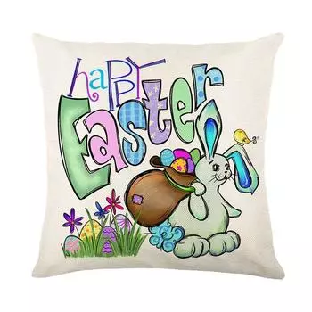 Пасхальные наволочки, украшения, чехлы для дома, праздничный набор из 4 пасхальных наволочек, наволочка для дивана и прикроватной тумбочки для дома One Size