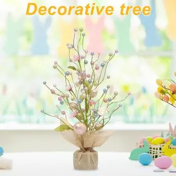 Пасхальные яйца, дерево, светодиодное украшение рабочего стола со светодиодными лампами, украшения для праздничной вечеринки, свадьбы, дома, счастливого пасхального украшения 2025 года