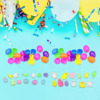 Пасхальные яйца-игрушки Мини с миниатюрными фигурками для охоты в пакетиках для лакомств 24шт. 24pcs