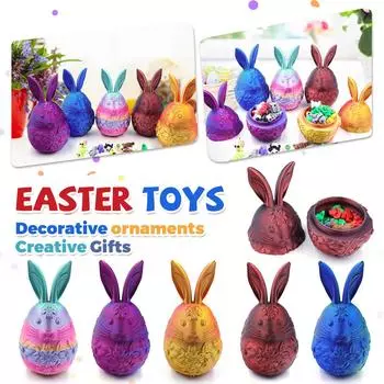 Пасхальные яйца - напечатанные на 3D-принтере лотерейные витые яйца, цветные яйца, используемые для украшения Пасхи и весенних праздников. One Size