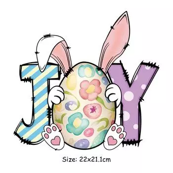 Пасхальные яйца Термопереводная наклейка Кролик Легко печатать Термопресс Аппликация Сделай Сам Футболка Одежда Наклейки Термоперевод