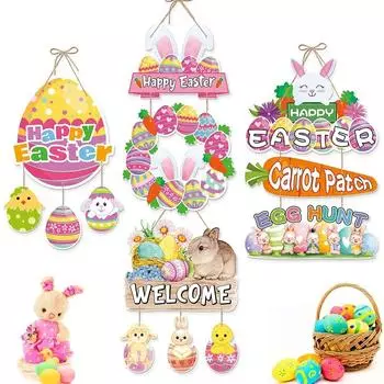 Пасхальные украшения. Дверные висячие украшения. Дверные висячие. Счастливой Пасхи. One Size