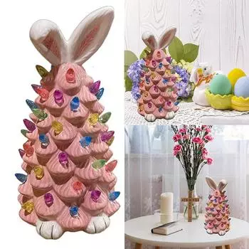 Пасхальные украшения из розового кролика для внутреннего весеннего декора для дома, спальни и офиса розовый