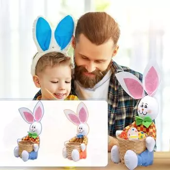 Пасхальные украшения, милый кролик, пасхальная корзина, яйцо, конфеты, подарок для хранения, сумка с кроликом, вечерние украшения, пасхальный подарок One Size