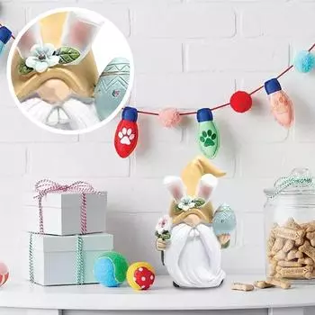 Пасхальные украшения Пасхальные гномы Декор Смола Пасхальный кролик Кукла Украшение One Size жёлтый