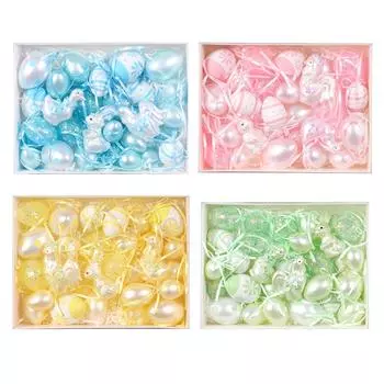 Пасхальные украшения, расписные кролики, цыплята, воскрешенные яйца, подарочные коробки с подвесками, украшения для праздничных вечеринок One Size