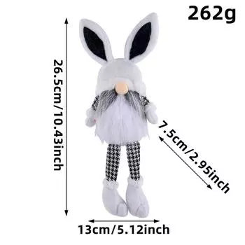 Пасхальные украшения в виде куклы-кролика с длинными ногами, милая кукла-эльф, предметы для праздничного украшения дома D1-18 White
