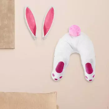 Пасхальные украшения в виде зайчика и его ушек, венок для входной двери Pink