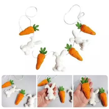 Пасхальный баннер 3D Баннер с морковкой Баннер Предварительно собранная праздничная гирлянда с флажками Пасхальный баннер с морковкой для вечеринок