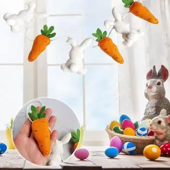 Пасхальный баннер 3D Баннер с морковкой Баннер Предварительно собранная праздничная гирлянда с флажками Пасхальный баннер с морковкой для вечеринок
