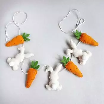 Пасхальный баннер Yousheng, 3D-баннер с морковкой, предварительно собранная праздничная гирлянда с флажками, пасхальный баннер с морковкой для вечеринок