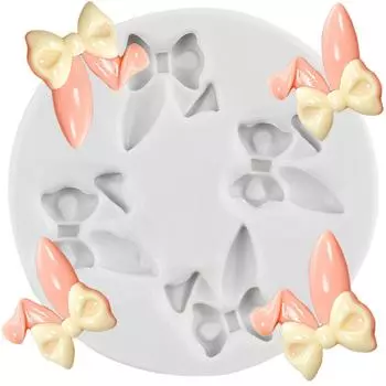 Пасхальный бант с кроличьими ушками, силиконовая форма, кекс, топпер, формы для помадки, инструменты для украшения торта, кролик, конфеты, шоколадные формы для мастики