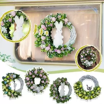 Пасхальный цветок, подвесная табличка, знаки, кролик, гирлянда, венки, украшения дома, реквизит, товары для дня рождения, свадьбы, дома A