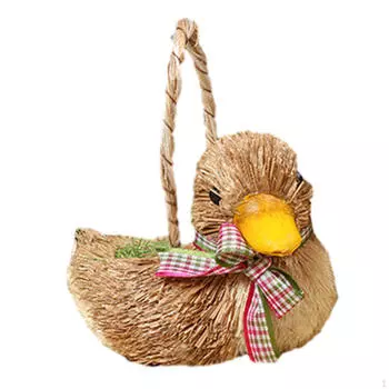 Пасхальный цыпленок, тканая статуя ручной работы, Коллекционная весенняя поделка, животное, настольный компьютер