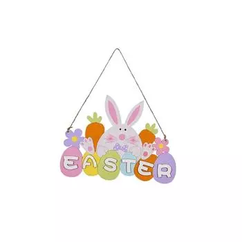 Пасхальный деревянный кулон для дома, дома, улицы, интересный настенный узор для двери, кролик, подвесной декор, праздничное украшение