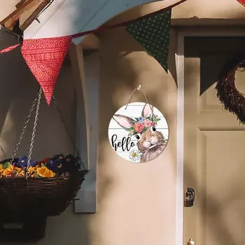 Пасхальный деревянный подвесной знак, деревянная табличка, декор круглой стены для двери, фермерского дома,
