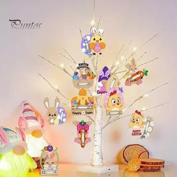 Пасхальный держатель для денег, деревянный держатель для денег в виде кролика, подвесной держатель для денег, подарочная карта для праздничных подарков, украшения стола в виде денежного дерева E