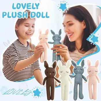 Пасхальный детский плюшевый кролик ручной работы пасхальный плюшевый плетеный кукла игрушка для сна для младенца подарок новорожденному One Size синий