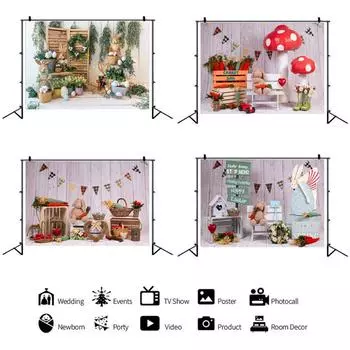 Пасхальный фон для вечеринки, фон для фотосъемки, кролик, цветные яйца, реквизит для детской фотостудии A-150*90cm