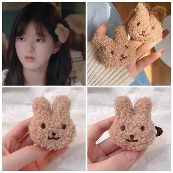 Пасхальный головной убор, заколка с кроликом, заколка в виде кролика, заколка в виде утконоса, милая плюшевая заколка для волос в виде кролика, ежедневная
