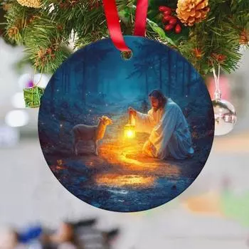 Пасхальный Иисус, украшение 2D, плоское акриловое подвесное украшение, украшение для зеркала заднего вида автомобиля с подвесной веревкой для сумки, каминной полки A