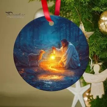 Пасхальный Иисус, украшение 2D, плоское акриловое подвесное украшение, украшение для зеркала заднего вида автомобиля с подвесной веревкой для сумки, каминной полки A