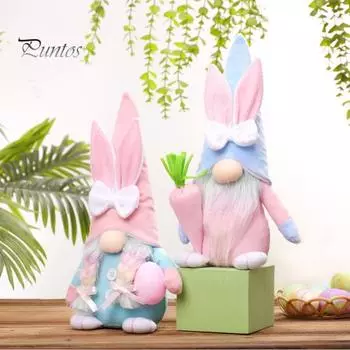 Пасхальный Карликовый Кролик Кукла Безликий Сладкий Цвет Морковный Лук Декор Плетеные Волосы Мягкая Эластичная Полностью Фаршированная Детская Игрушка Украшение Партии Плюшевая Кукла Women