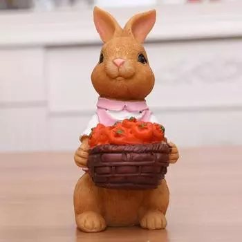 Пасхальный кролик фигурка модель игрушка кролик кукла декор очаровательный внешний вид реалистичное милое животное кролик фигурка орнамент розовый