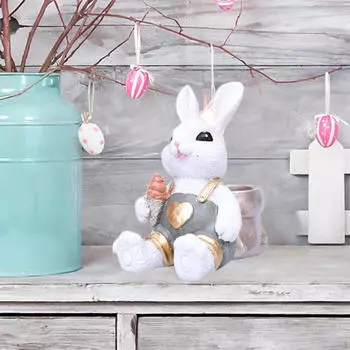 Пасхальный кролик фигурка животное скульптура милое украшение настольный орнамент для внутренней спальни белый