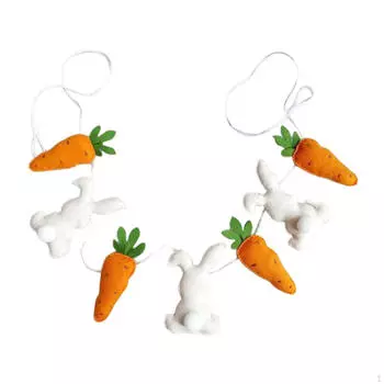 Пасхальный кролик и морковка баннер подвесной декор фото реквизит фестиваль окно декоративный фетр