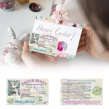 Пасхальный кролик ID Pass Пластиковый кролик Потерянные водительские права Пасхальные украшения One Size белый