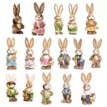 Пасхальный кролик, искусственные соломенные кролики, украшения для тематической пасхальной вечеринки, украшения для дома и сада, свадебные украшения, ремесло