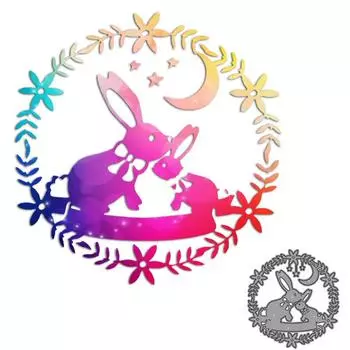 Пасхальный кролик кольцо венок художественный фон Скрапбукинг металлические трафареты трафареты для DIY альбом декор бумажной карты серебряный