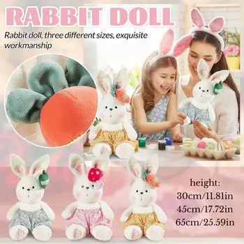 Пасхальный кролик кукла настольное украшение аксессуар, дарите пасхальные подарки семье и друзьям One Size розовый